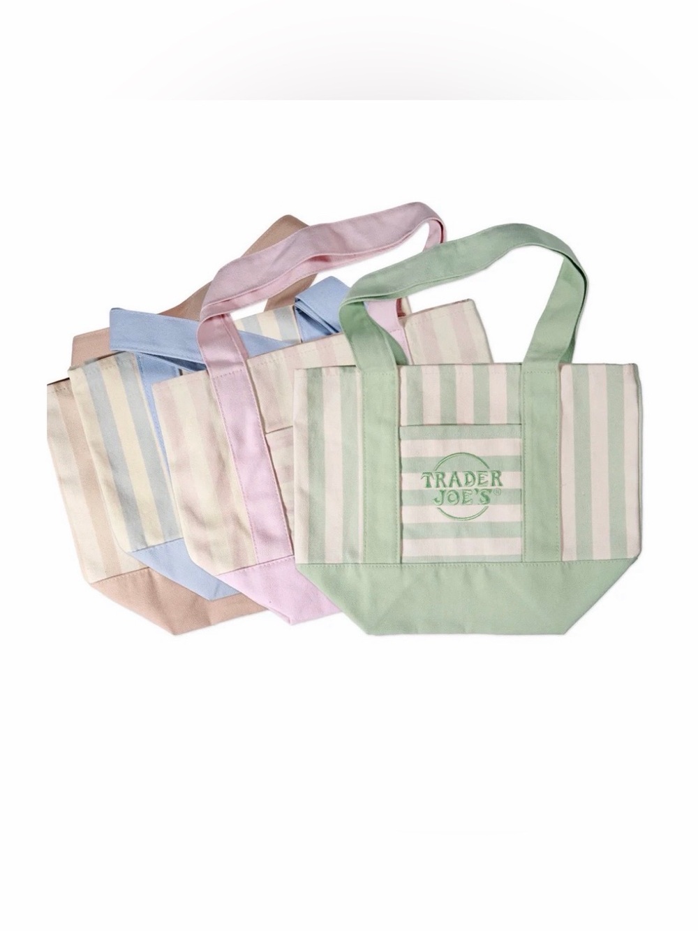 Trader Joe's Striped Mini Tote Bags Set